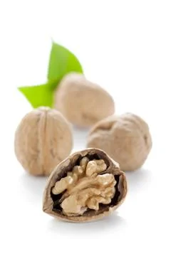 Cracked walnut Stock Photos