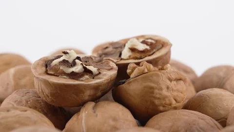 Cracked Walnuts. Stock Footage 319421247