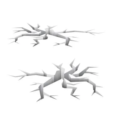 Cracked white ground Stock Illustration