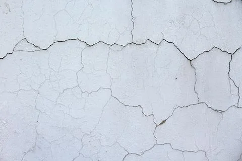 Cracked white old wall background Stock Photos