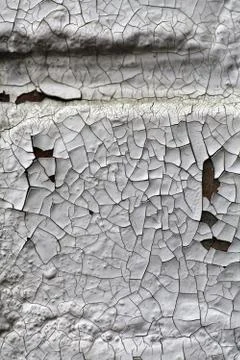 Cracked white paint Stock Photos