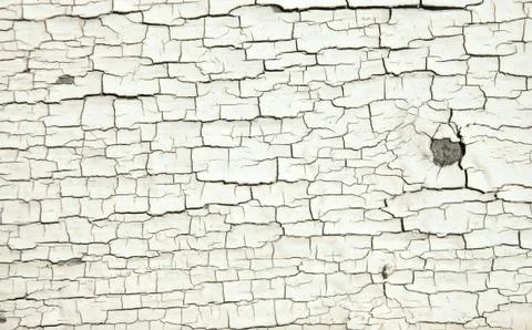 Cracked white paint texture on old wood Stock Photos
