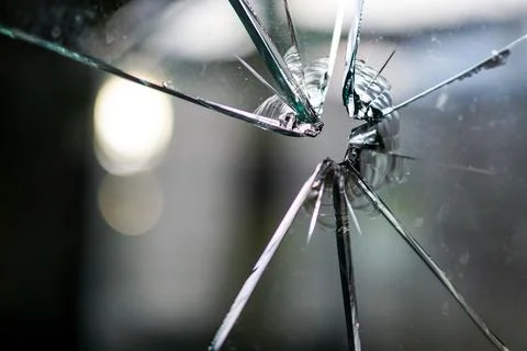 Cracked window glass Stock Photos