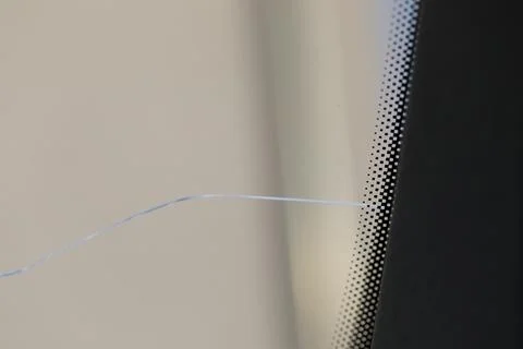 Cracked windshield in the car Foto stock