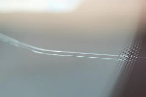 Cracked windshield in the car 스톡 사진