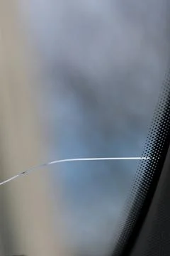 Cracked windshield in the car Foto stock