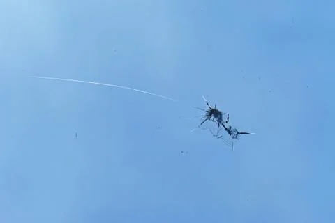 Cracked windshield Foto stock