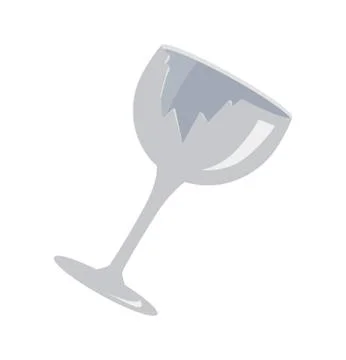 Cracked Wine Glass Object Vector Illustration 스톡 일러스트