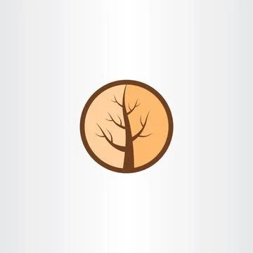 Cracked wood tree vector logo icon Illustrazione stock