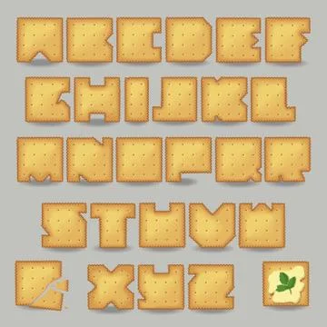Cracker artistic font Stock-Illustration