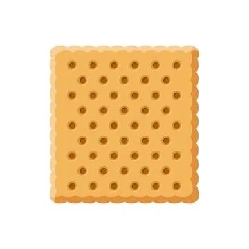 Cracker biscuit icon in flat style. Sweet food vector illustration on isola.. Stock Illustration