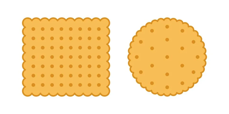 Cracker biscuit icon in flat style. Sweet food vector illustration on isola.. Stock Illustration