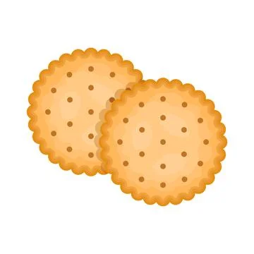 Cracker biscuit icon in flat style. Sweet food vector illustration on isola.. Stock Illustration