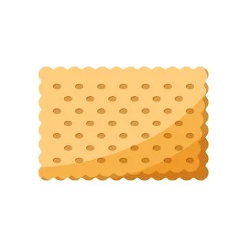 Cracker biscuit icon in flat style. Sweet food vector illustration on isola.. Stock Illustration