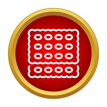 Cracker biscuit icon representing snack food bakery Stock Illustration