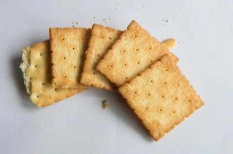 Cracker biscuit isolated on white background Stock Photos