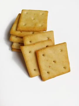 Cracker biscuit isolated on white background Stock Photos