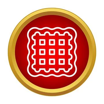 Cracker biscuit snack icon illustration on red circle Stock Illustration