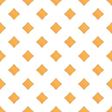 Cracker biscuits creating seamless food pattern background Stock Illustration