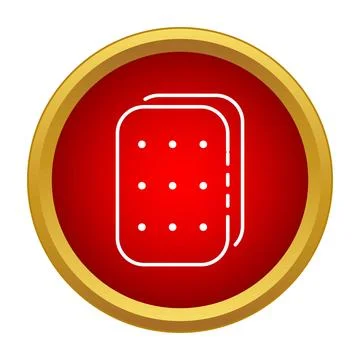 Cracker biscuits icon inside red gold circle Stockillustratie