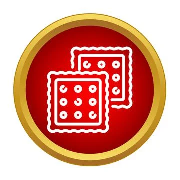 Cracker biscuits icon inside red circle button Stockillustratie
