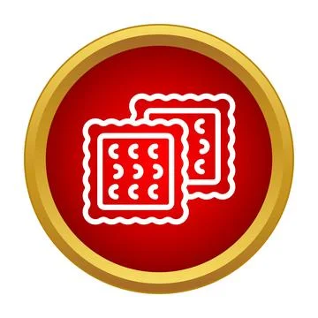 Cracker biscuits icon representing snack food item Stockillustratie