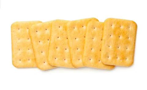 Cracker Biscuits Isolated On White Background Stock Photos