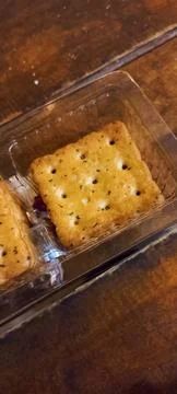 Cracker biscuits on the table Stock Photos