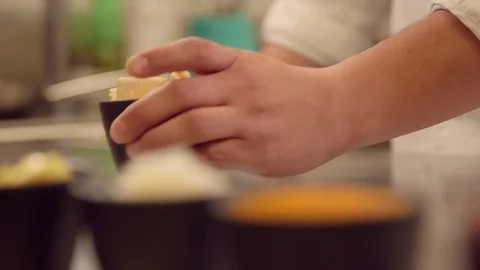 Cracker bowl on counter Stock Footage 77048882