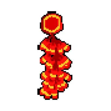 Cracker chinese firecracker pixel art vector illustration Stock Illustration