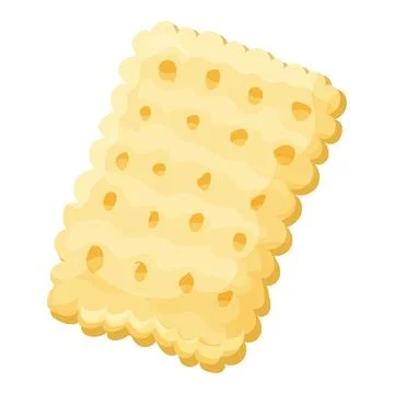 Cracker cookie biscuit snack in cartoon style isolated on white background Illustrazione stock