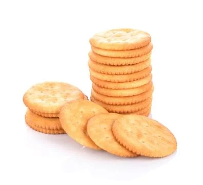 Cracker cookie on white background Foto stock