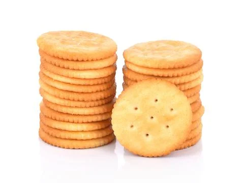 Cracker cookie on white background Stock Photos