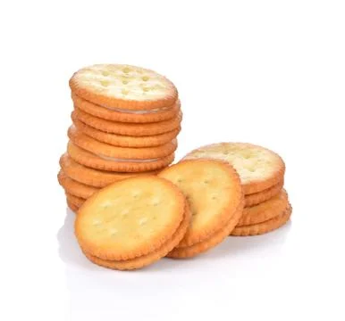 Cracker cookie on white background Foto stock