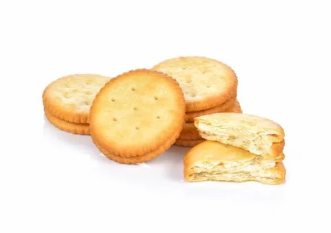 Cracker cookie on white background Foto stock