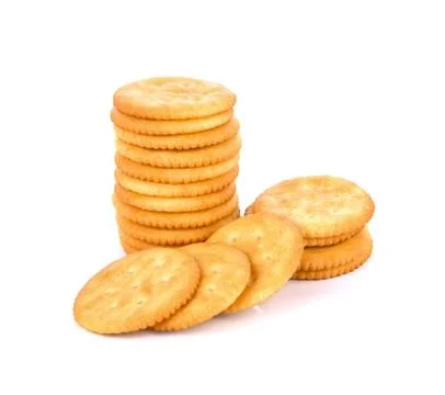 Cracker cookie on white background Stock Photos