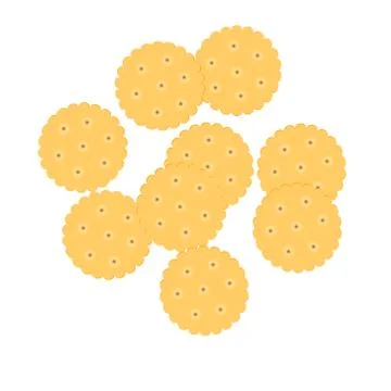 Cracker cookies isolated on white background. Stock Illustration