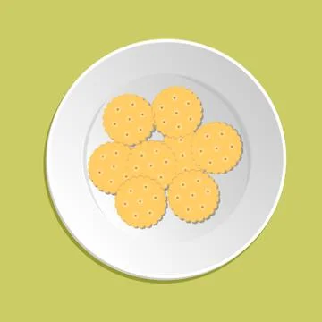 Cracker cookies isolated on white background. Stock Illustration