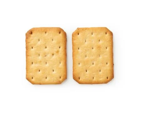 Cracker cookies isolated on white background with clipping path Stock Photos
