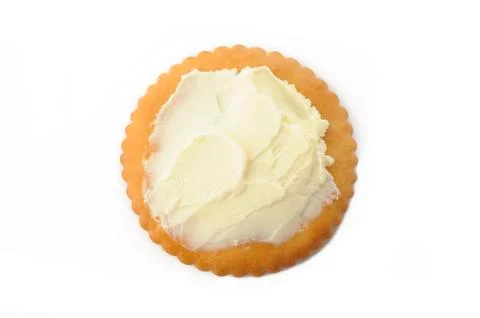 Cracker with cream cheese Stock Photos