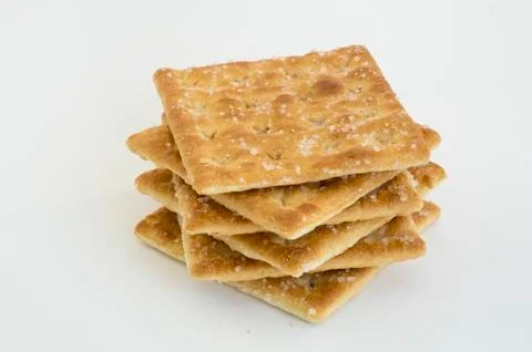 Cracker crispy stack yellow object concept Stock Photos