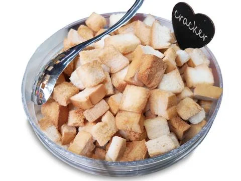 The cracker in the cup on white background Stock Photos