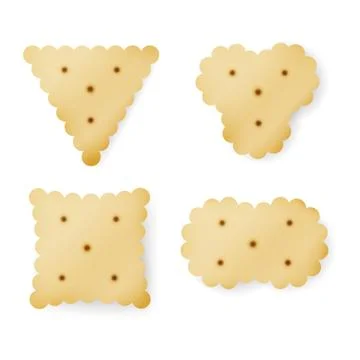 Cracker In Different Shapes. Yellow Cookie Vector Illustrazione stock