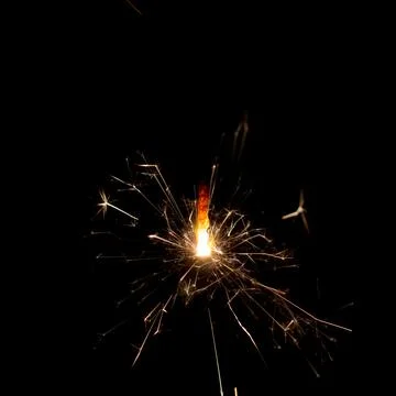 Cracker fire black background dark Stock Photos