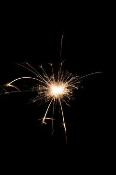 Cracker fire black background dark Foto stock