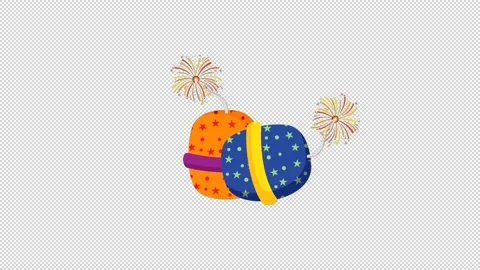 Cracker Fire Work Light Animation Transparent Background Stock Footage 218168495