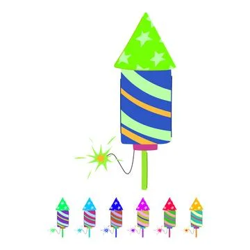 Cracker firework rocket vector cartoon graphic Stock Illustration