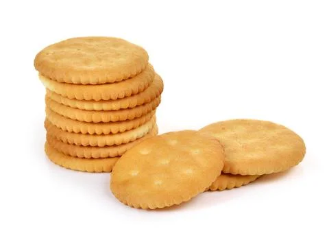 Cracker isolated on  over white background Stock Photos