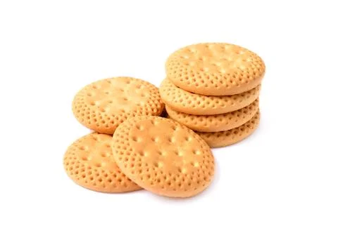 Cracker isolated on over white background, Biscuits on white Stock Photos