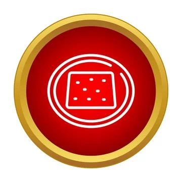 Cracker or biscuit icon on a plate Stock Illustration